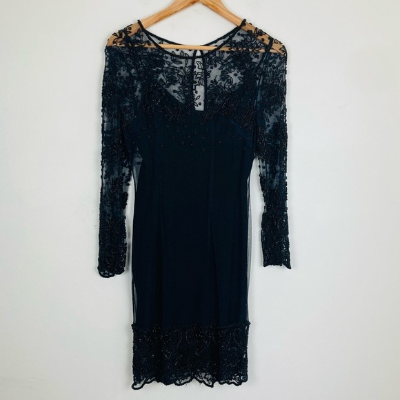 Naeem Khan Dresses & Skirts - Naeem Khan’s vintage 90s Riazee Boutique floral beaded black cocktail dress. 4